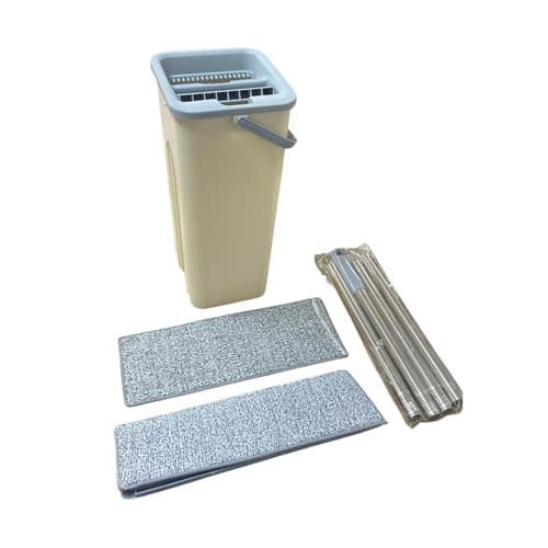Esfregao Mop Giro Balde Vassoura Limpeza Facil Microfibra 2 Refis