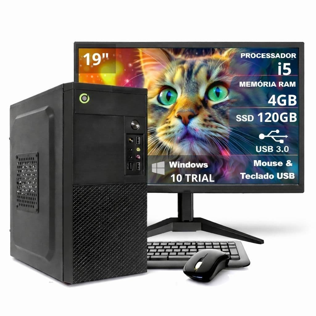 Computador On Corp Completo i5  4GB RAM 120GB SSD Win10 Monitor 19