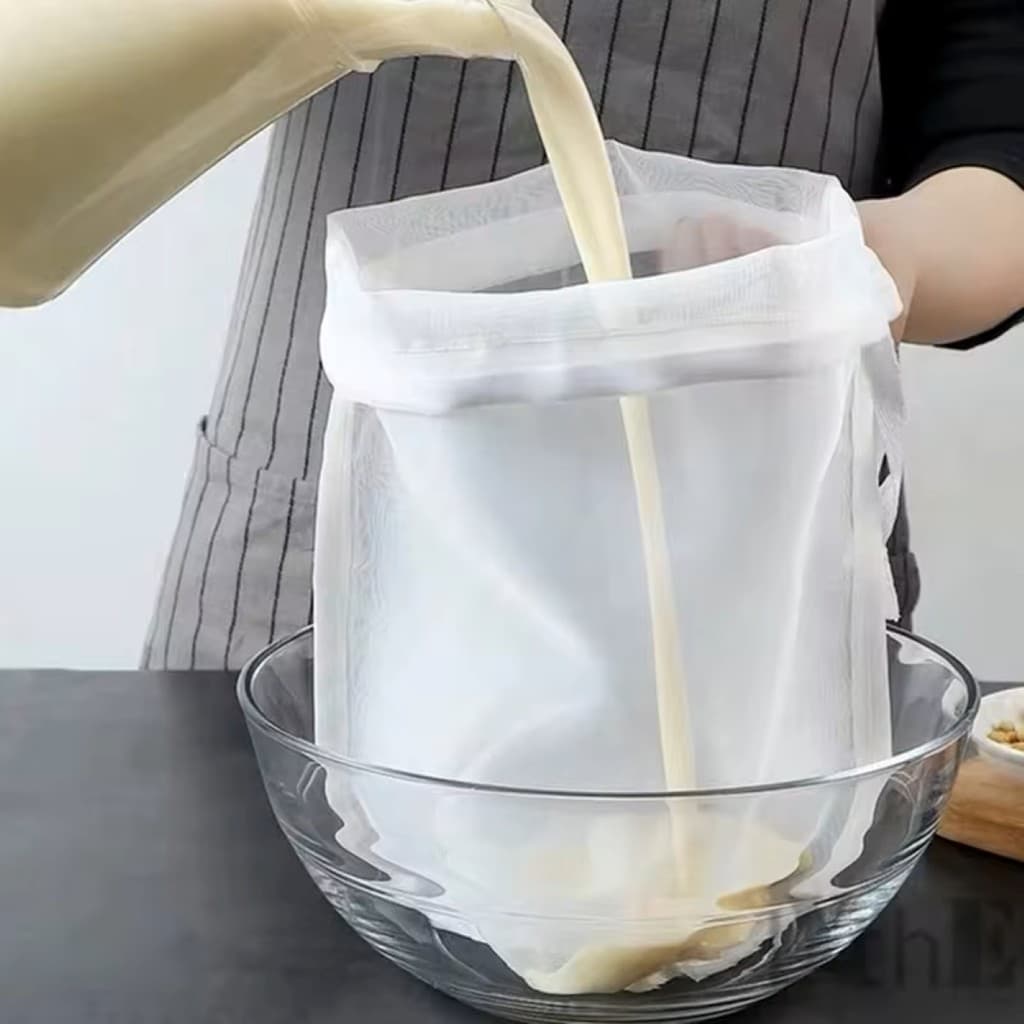 Saco Filtrante Coador Peneira Nylon Malha 100 Reutilizável Para Leite Soja Queijo Chá Café Cozinha