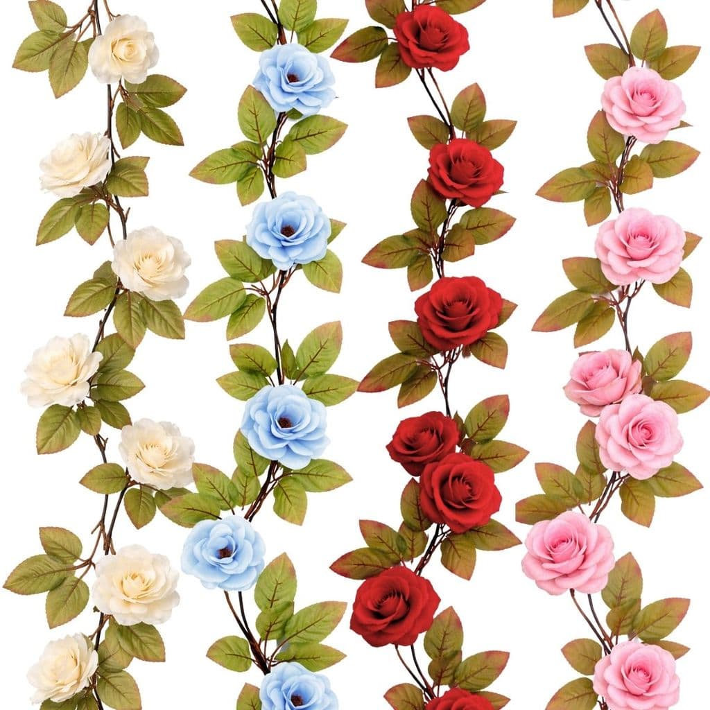 Guirlanda De Hera De Rosa Artificial-Decoração De Videira De Flor De Seda Para Casamento E Casa