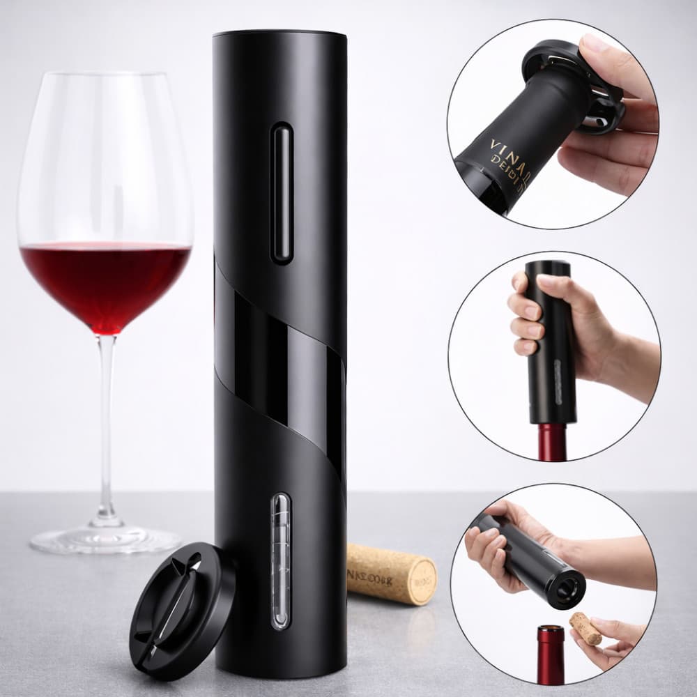 Saca Rolha Eletrico Recarregável Abridor De Vinho Automático Abrido Para Vinhos Casa