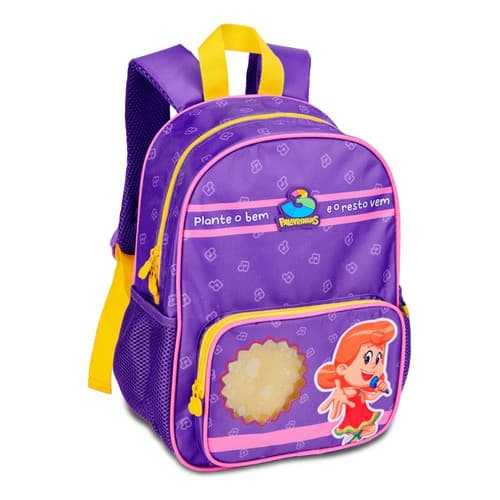 Mochila De Costas Escolar Infantil 3 Palavrinhas Roxa - Clio