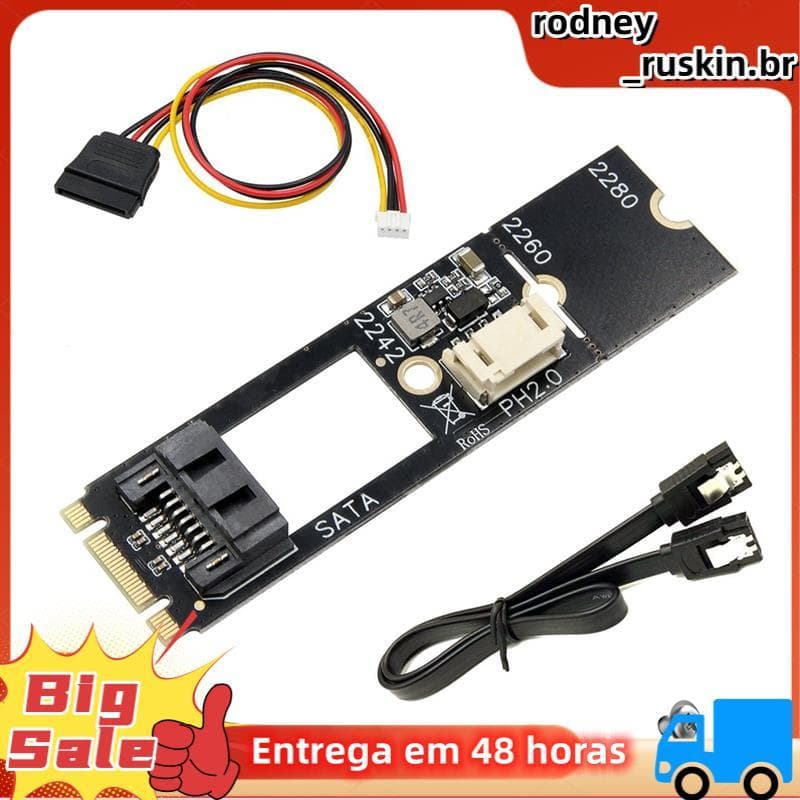 Adaptador M . 2 NGFF Para SATA3.0 De 7 Pinos M2 Key-B Placa Adaptadora SATA3.0 2242 2260 2280 SDD