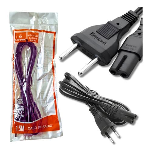 Kit 10 Cabo Força Energia Bipolar Radio Ps3 Ps4 Impressora Epson Hp Canon