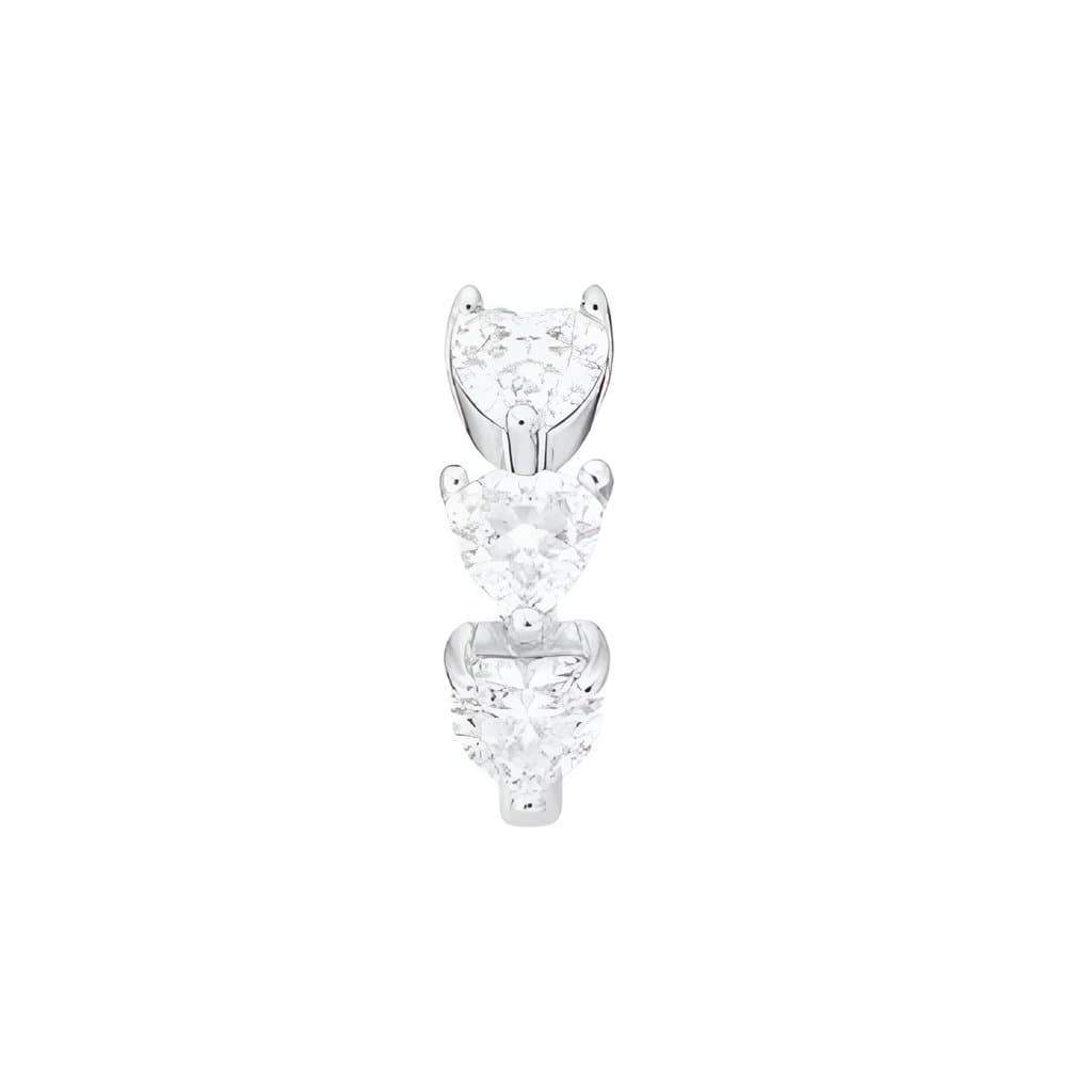 Piercing Fake Corações Prata 925