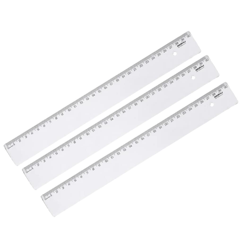 Kit 3 Régua escolar transparente 30cm Maxcril New Line escritório volta as aulas estudar nova boa