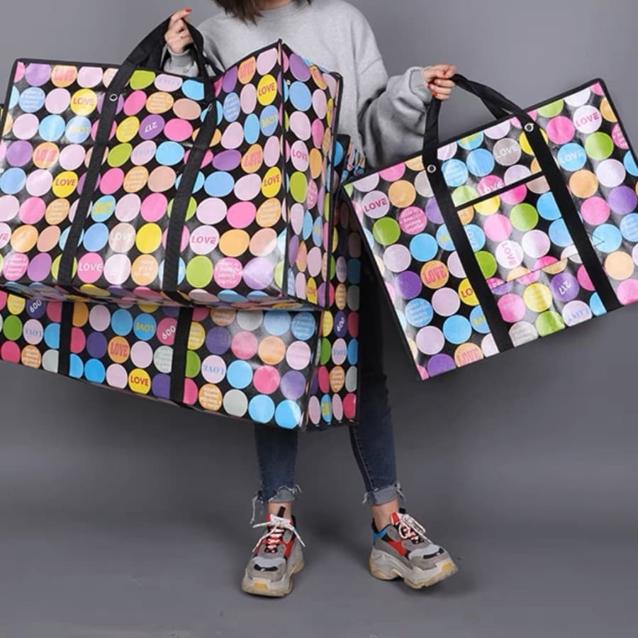 SACOLA GRANDE COM ZÍPER BOLSA PARA COMPRAS PESADAS