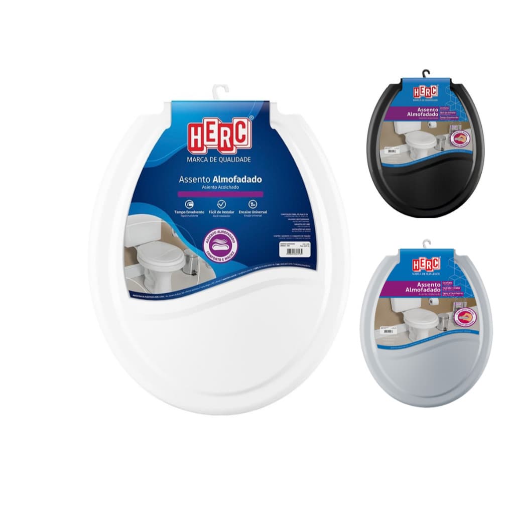 Assento Tampa Herc Sanitário Vaso Almofadado Qualidade Fofo Conforto Oval