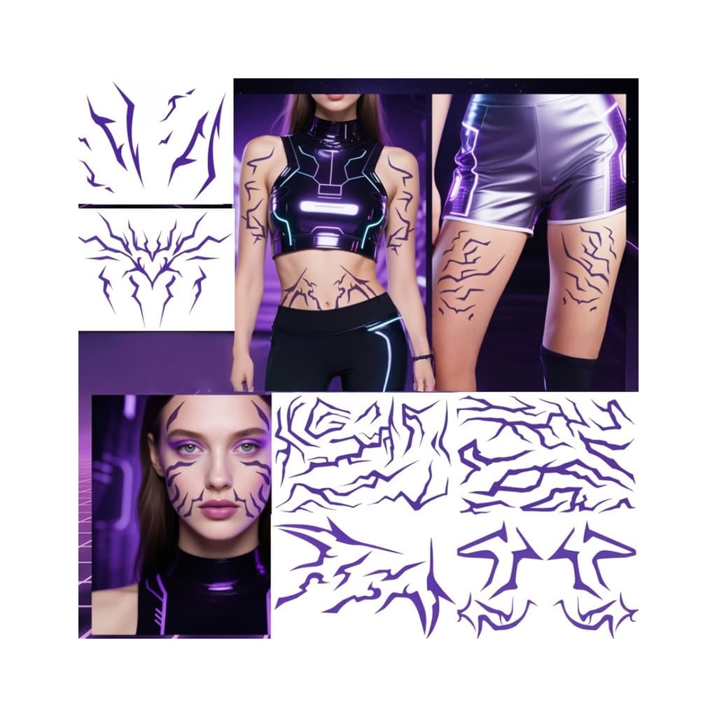 Kit de 6 Adesivos Autocolantes de Tatuagem de Corpo K-Pop