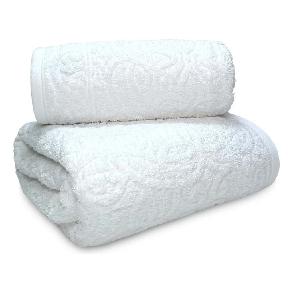 Jogo Banho Gigante 2 Peças Dohler Provença Jacquard 100% Algodão-Branco