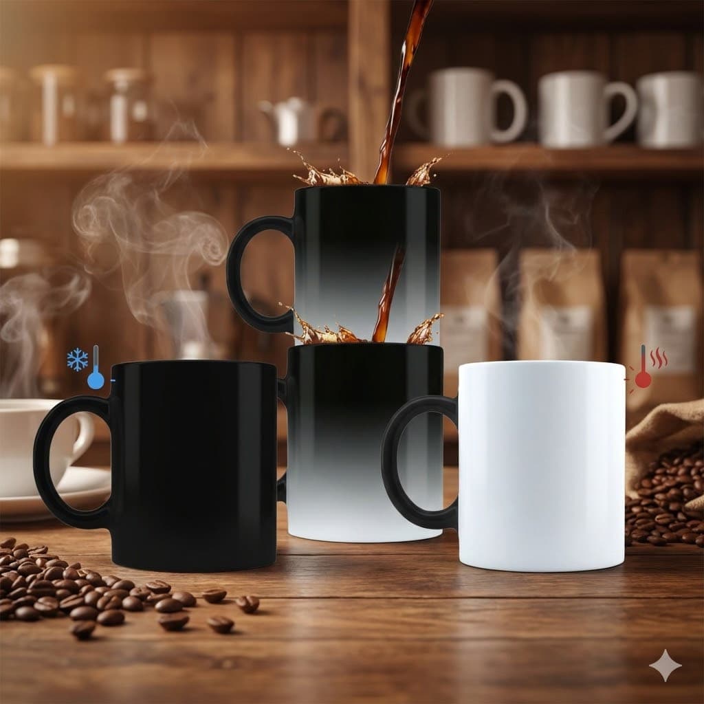 Caneca Mágica Preta Fosca 325ml - Para Sublimação 1 UNIDADE