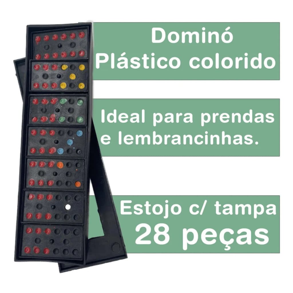 Jogo Dominó Colorido Estojo Infantil Prenda Festa Junina Brinde Eventos Escolar 🎲✨🥳🔥