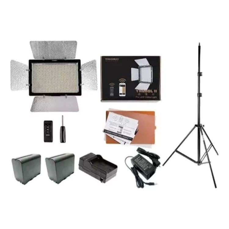 Iluminador Led Yn600 L ll Com fonte+tripé 2 Metro+2x Baterria f970 +1x carregado