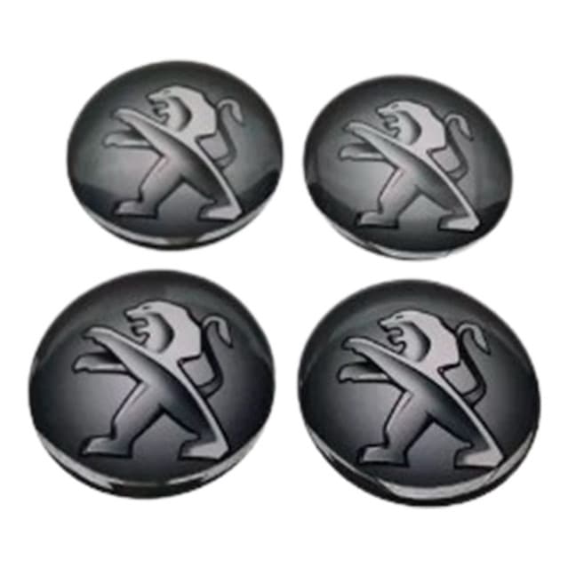 Emblema Adesivo Resinado Para Calota Peugeot 48mm Jogo 4 Un