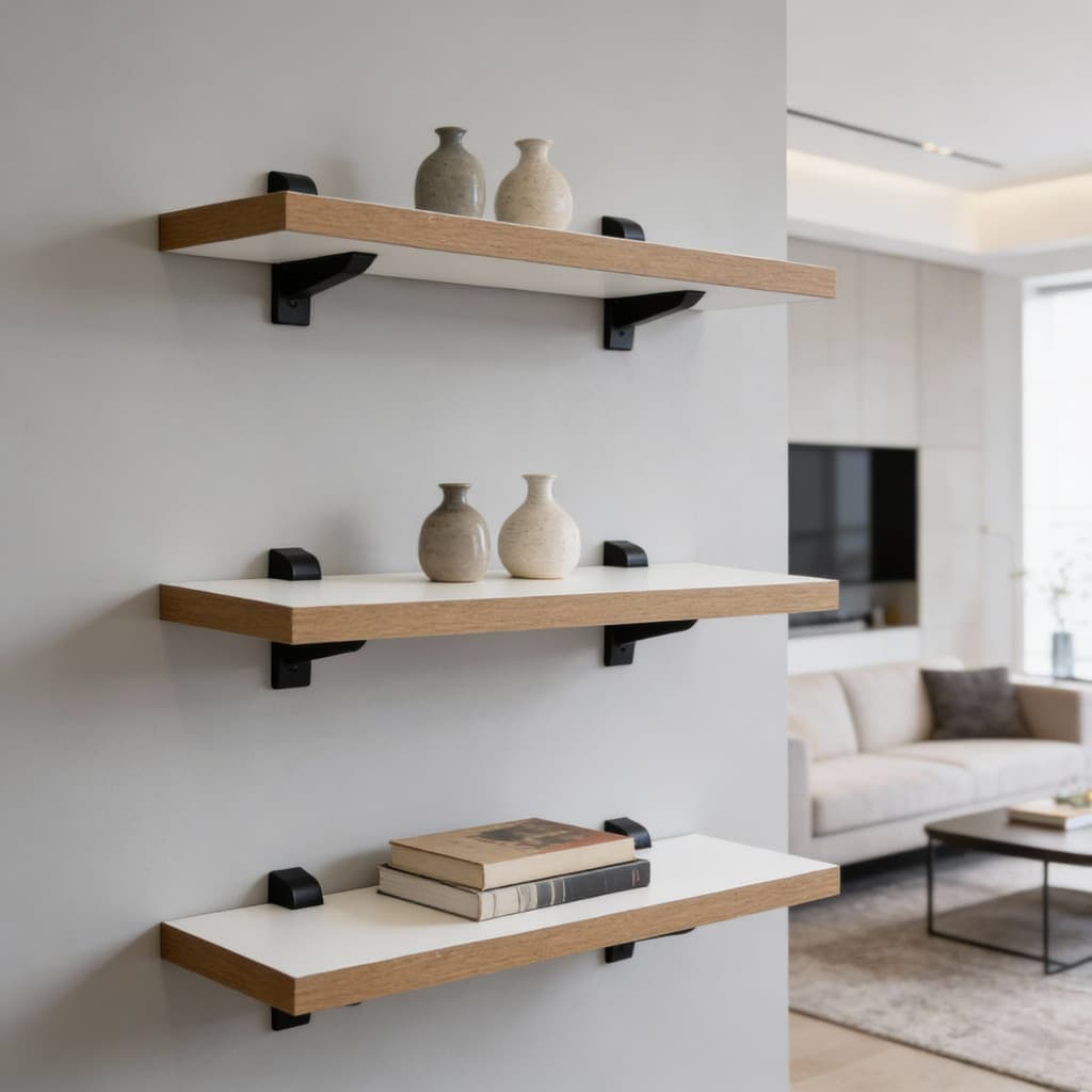 Prateleiras MDF Laminado 15mm REFORÇADO 3un c/ Suporte Tucano Decoração Prateleira Organizadora