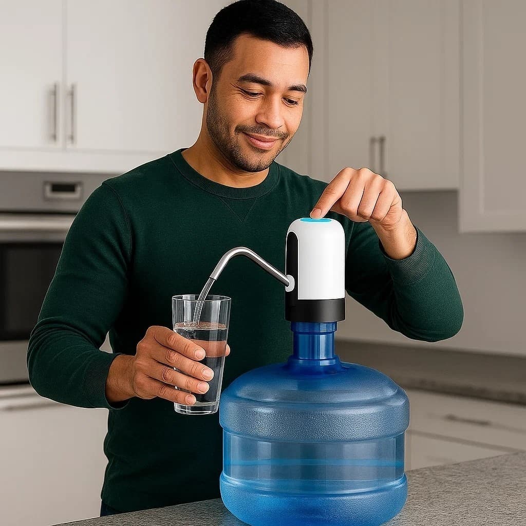 Bomba Água Elétrica Galão Dispensador Portátil Recarregável Sensor Toque Puxador Bico ADPTADOR