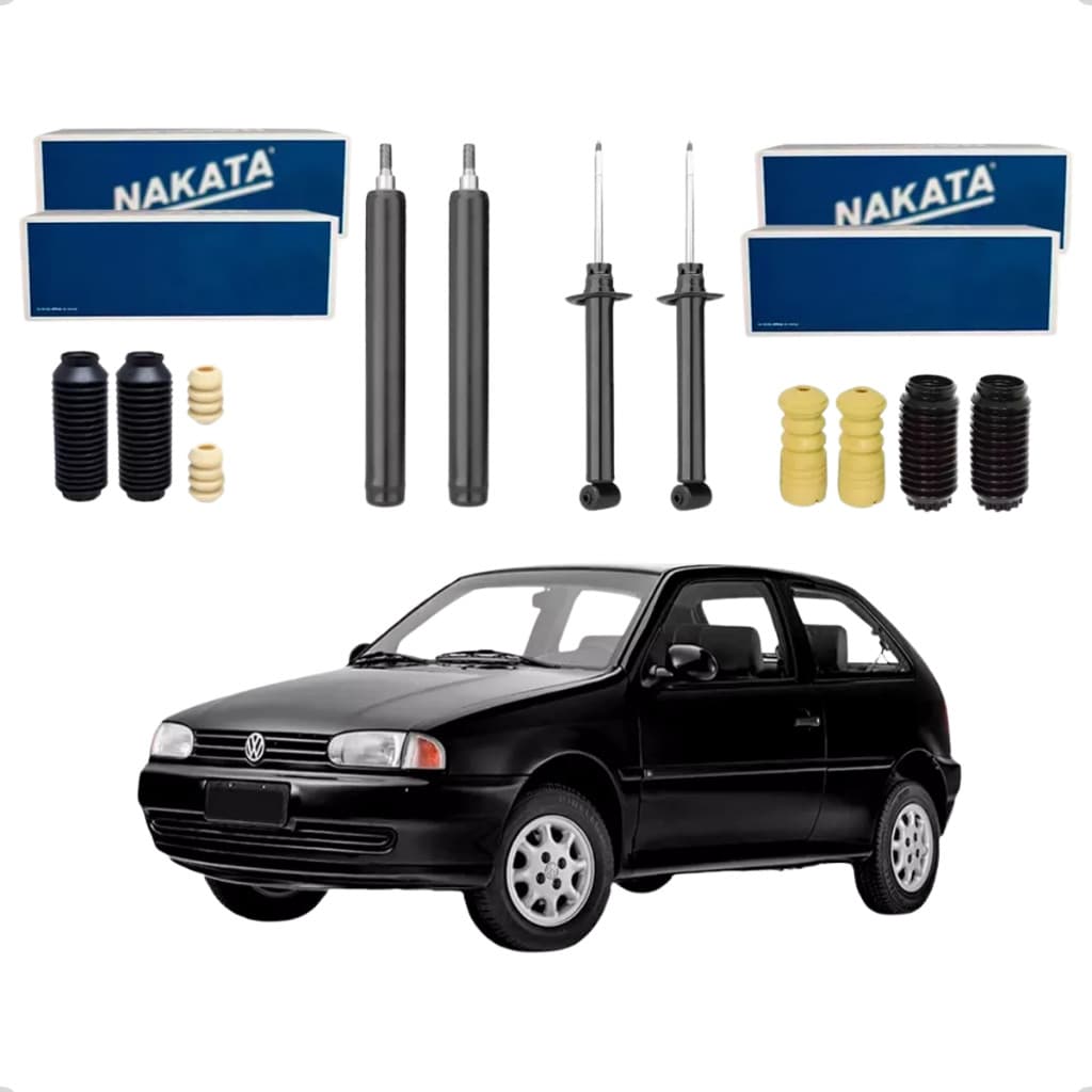 Kit 4 Amortecedor Dianteiro Traseiro Nakata + Batente Coifa Gol Bola Parati G2 G3 G4