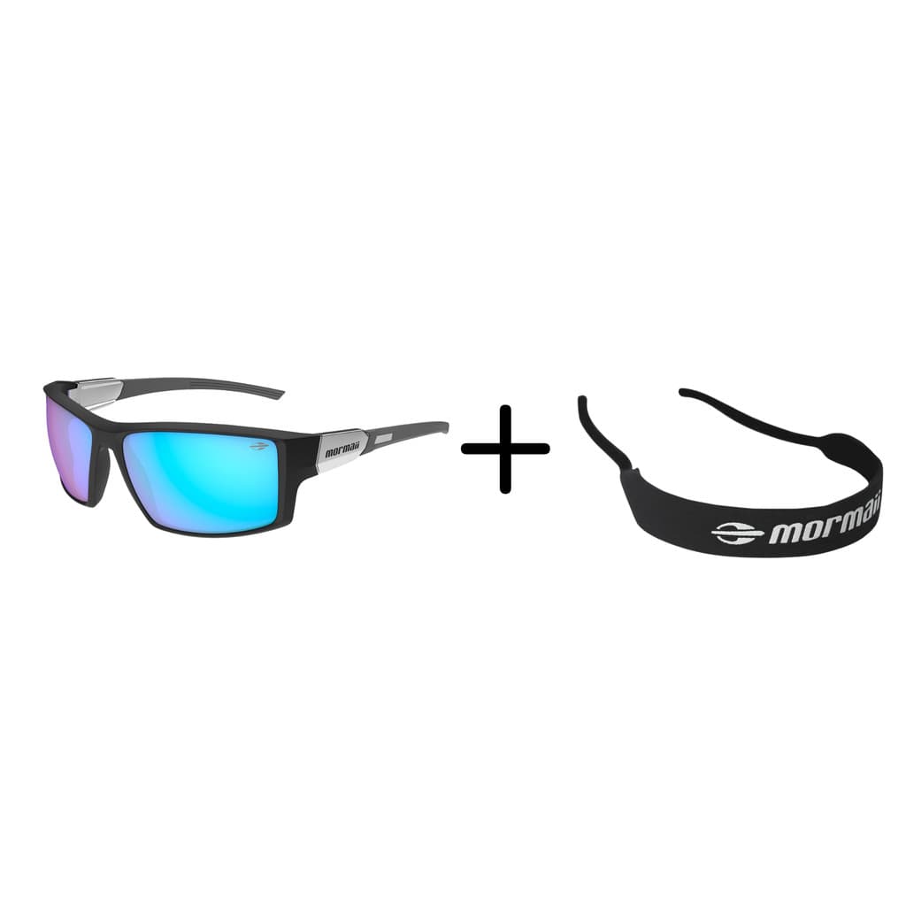 KIT OCULOS SOL MORMAII JOACA FORCE PRETO + CORDÃO SEGURANÇA