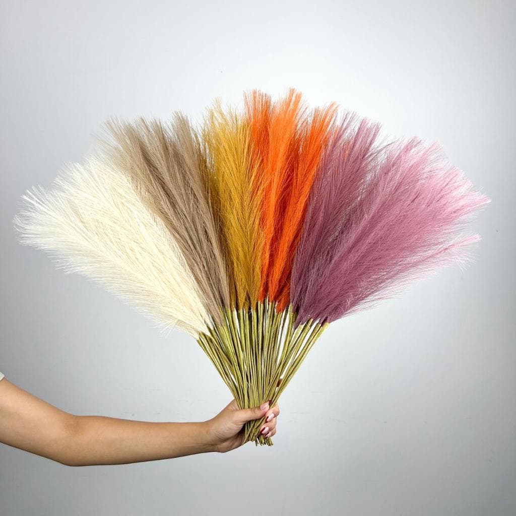 Haste de Capim de Plumas 53cm Arranjo Decoração Flores Plantas Artificiais Decorativas - QY803033 P