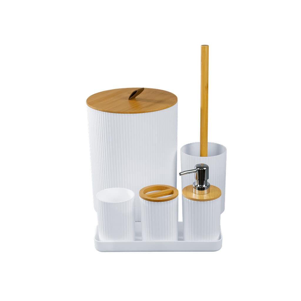 Kit Banheiro 6 Peças Nature com Bambu