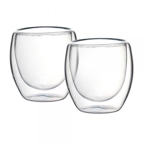 Copos de vidro para café com parede dupla 70ml conjunto 2