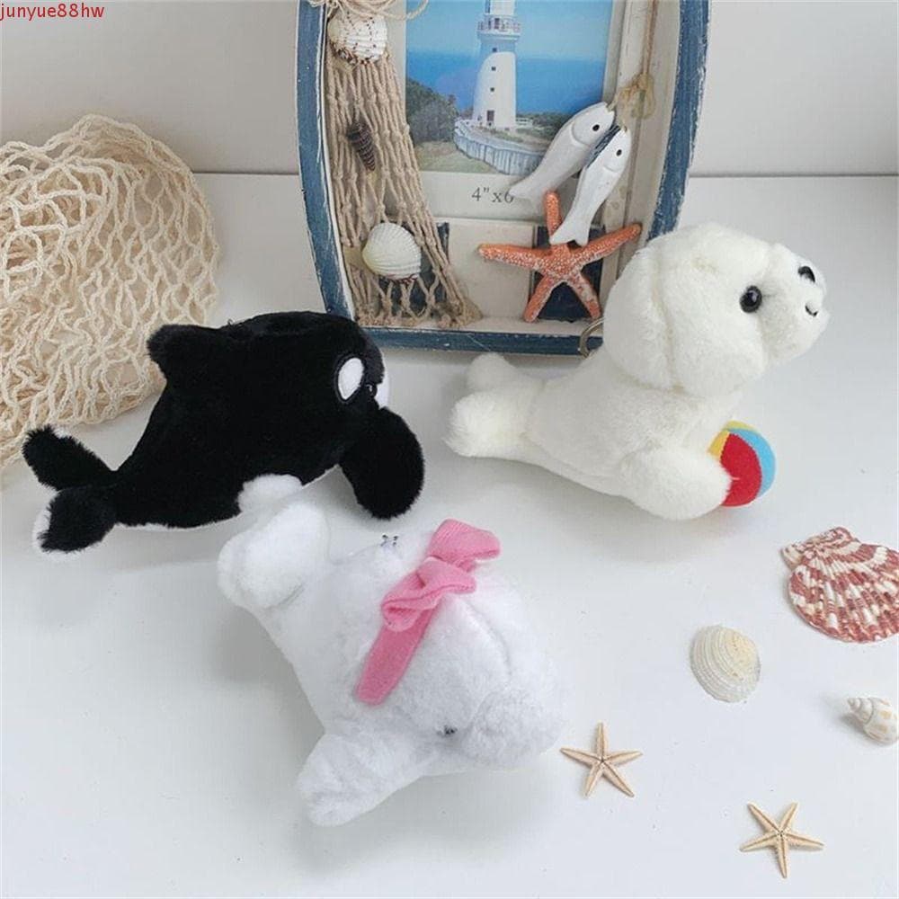 Pingente de Selo Junyue Brinquedo de Pelúcia Orca Fofo Animal Marinho Chaveiro de Golfinho RT1W