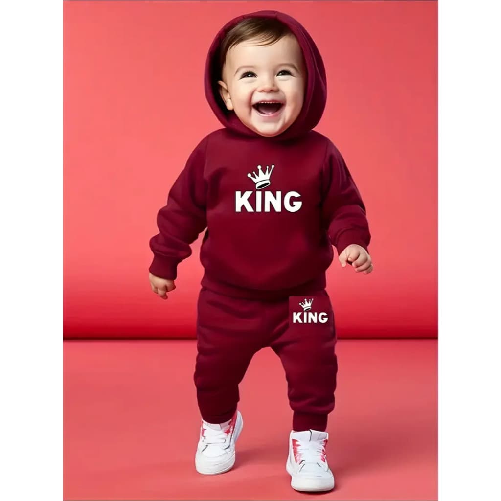 Conjunto Infantil Moletom Com Capuz Calça Blusa De Frio Menino 502