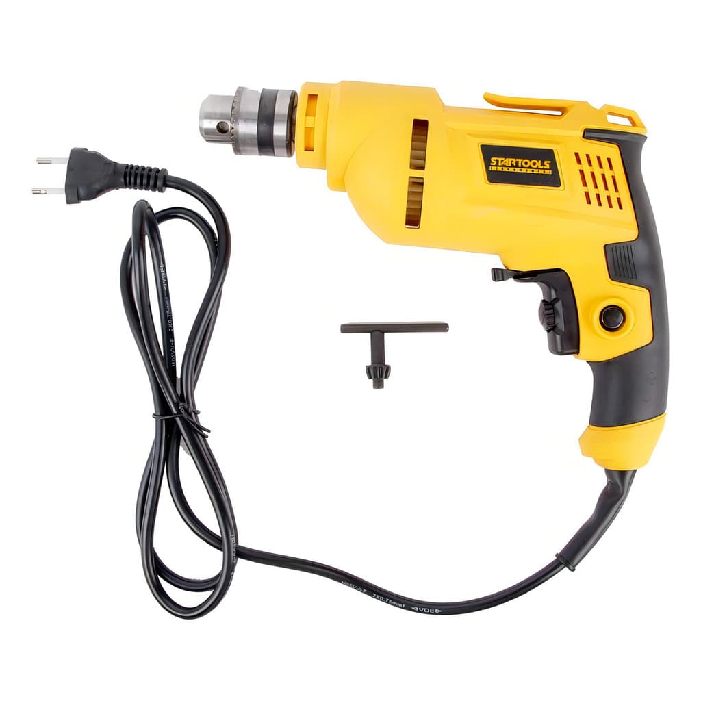 Furadeira De Impacto Startools 600w Com Chave Mandril Amarelo 127v