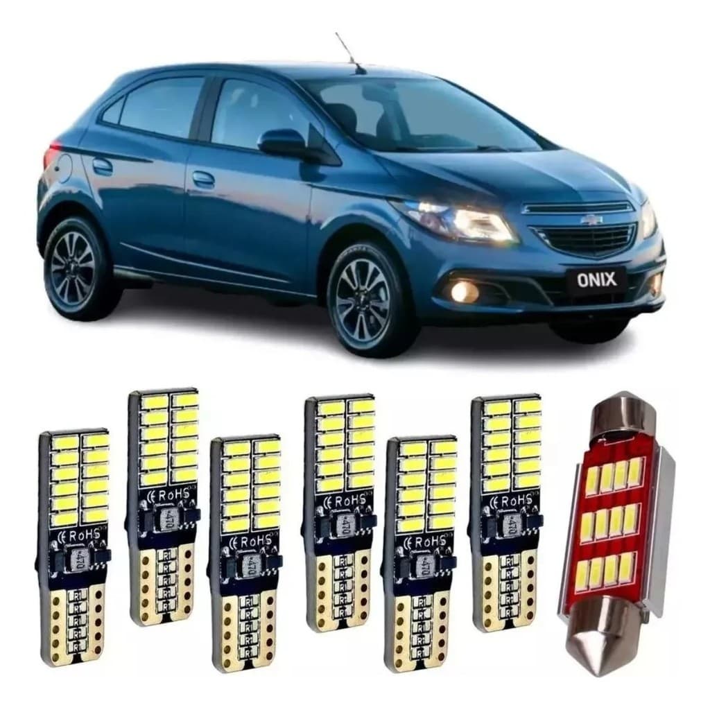 Kit Lâmpadas Led Canbus Onix 12v 10w Iluminação 6500k