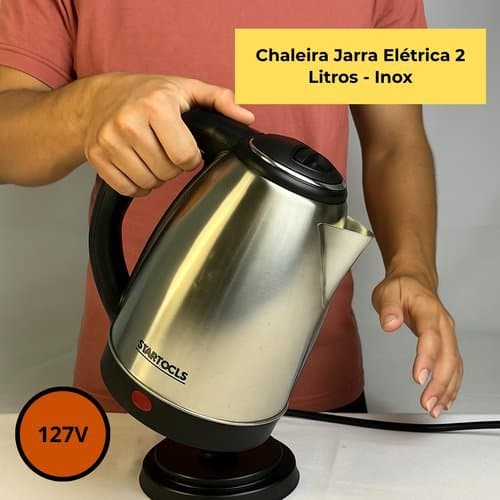 Chaleira Elétrica 2L Inox 1500W Desligamento Automático 110V/220V Jarra Elétrica Ferve Água Chá