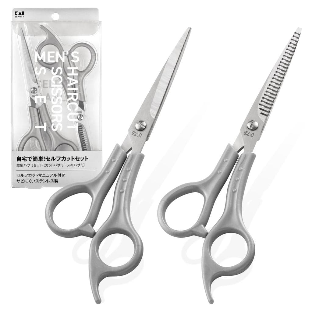 Conjunto de corte de cabelo Kai KAI com manual de autocorte talheres de aço inoxidável tesoura de corte de cabelo masculino tesoura Suki KQ3205