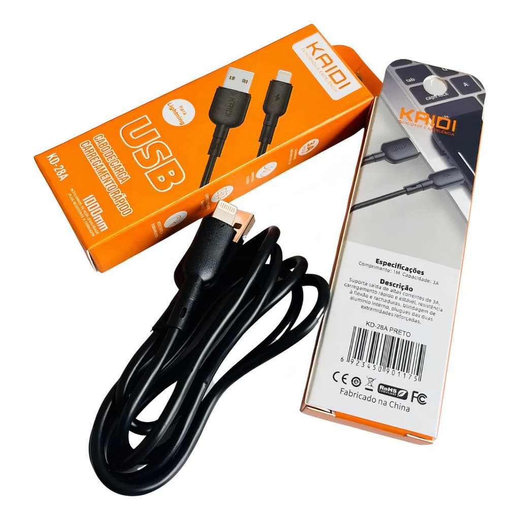 Cabo Usb De Carregador Para iPhone Kaidi Kd-28a 1m
