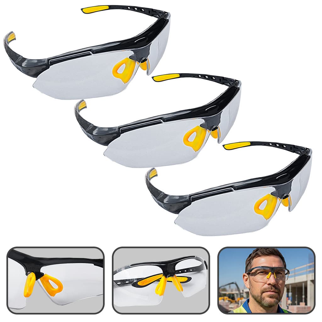 Kit 3 Oculos de Proteção Incolor EPI Boxer Segurança do Trabalho Vonder Visão Tático CA: 42892