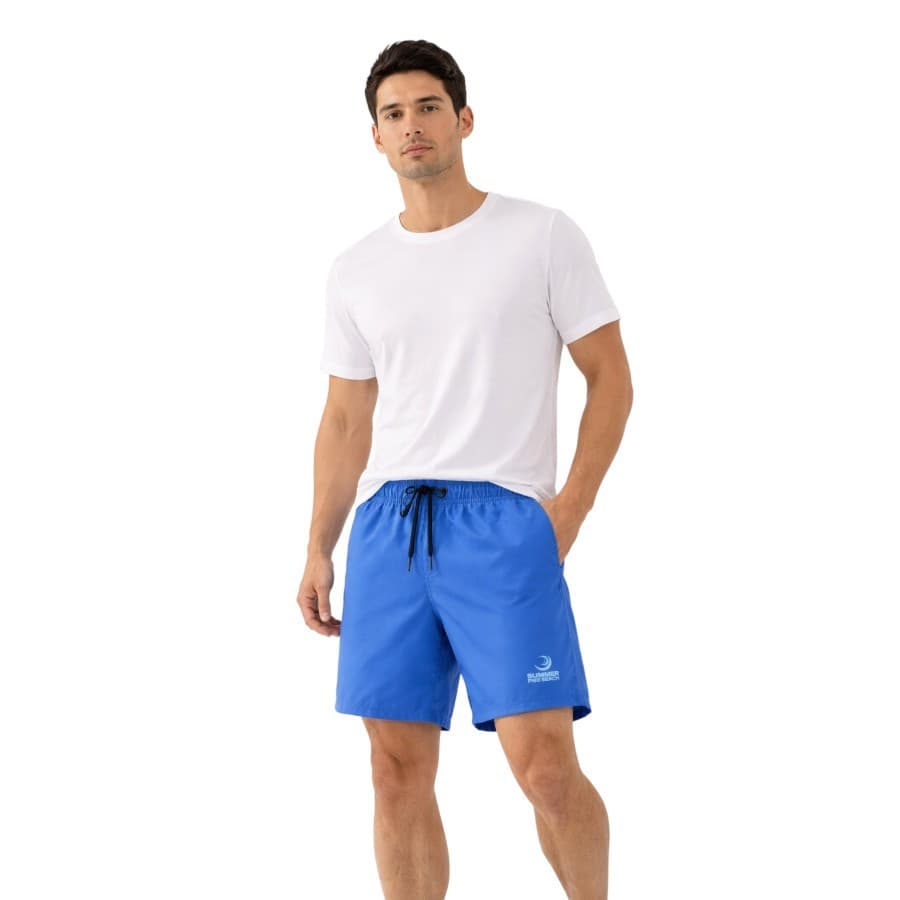 Shorts Treino Masculino Adulto Azul Royal com Bolsos Elastano