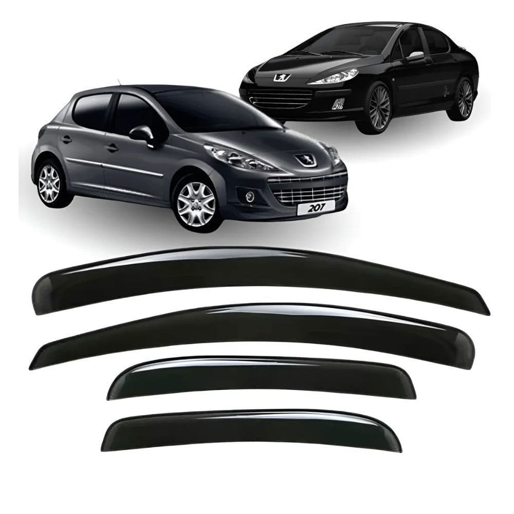 Calha Chuva Defletor Peugeot 206 207 Passion 4 Portas 2001 2002 2003 2004 2005 2006 2007