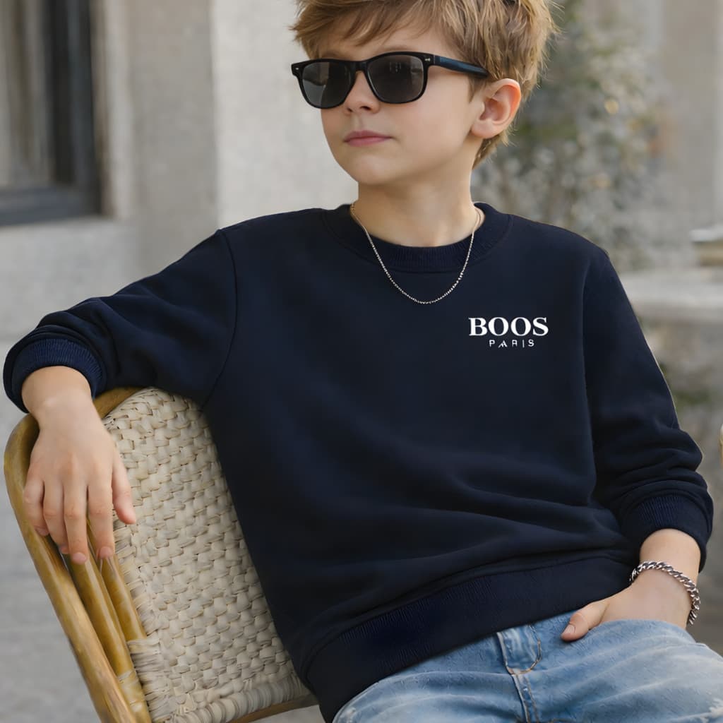 Moletom Infantil Meninos Juvenil Street Estiloso Flanelado Gola Redonda 02 ao 12