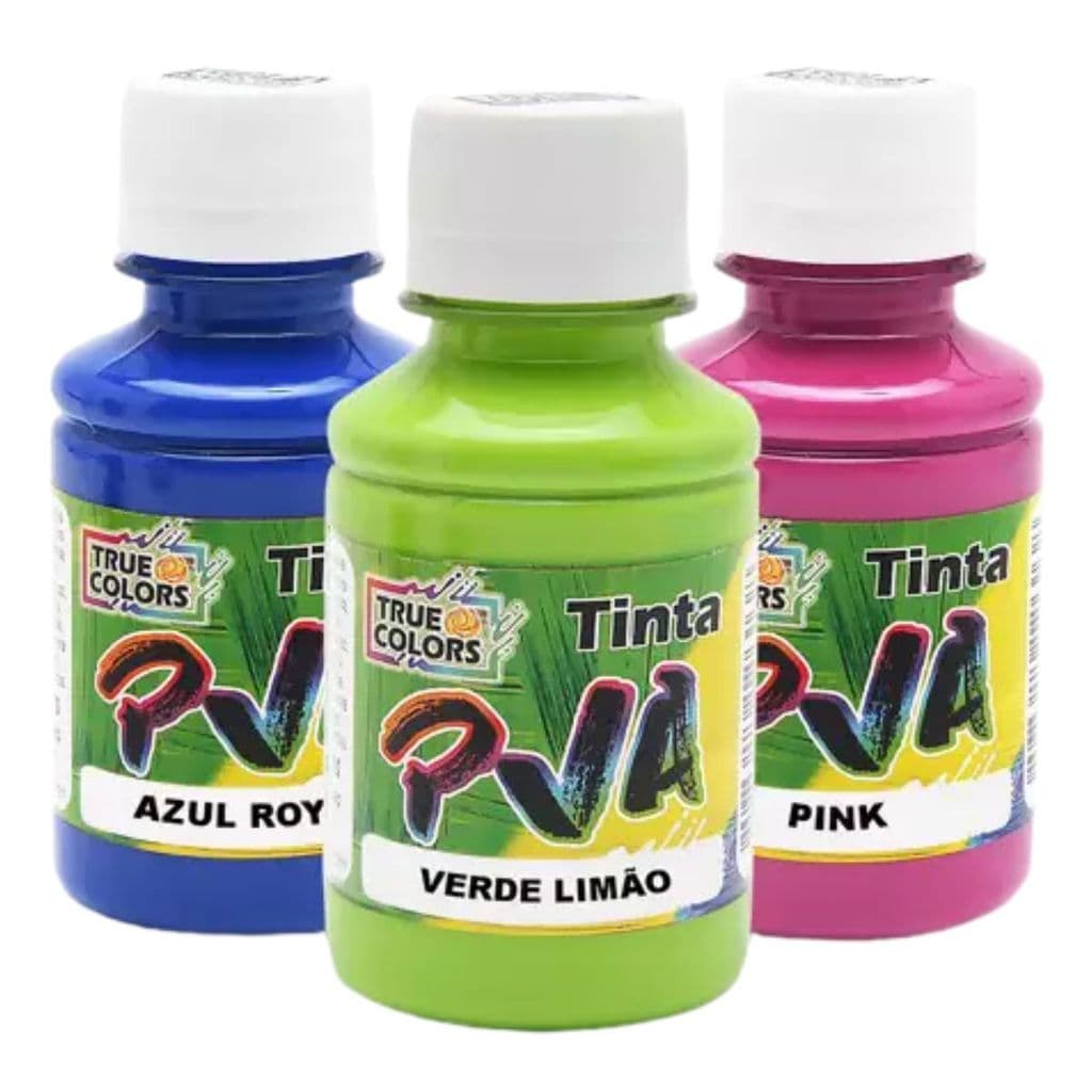 Kit 6 Tintas Pva Fosca 100ml True Colors (Escolha As Cores)
