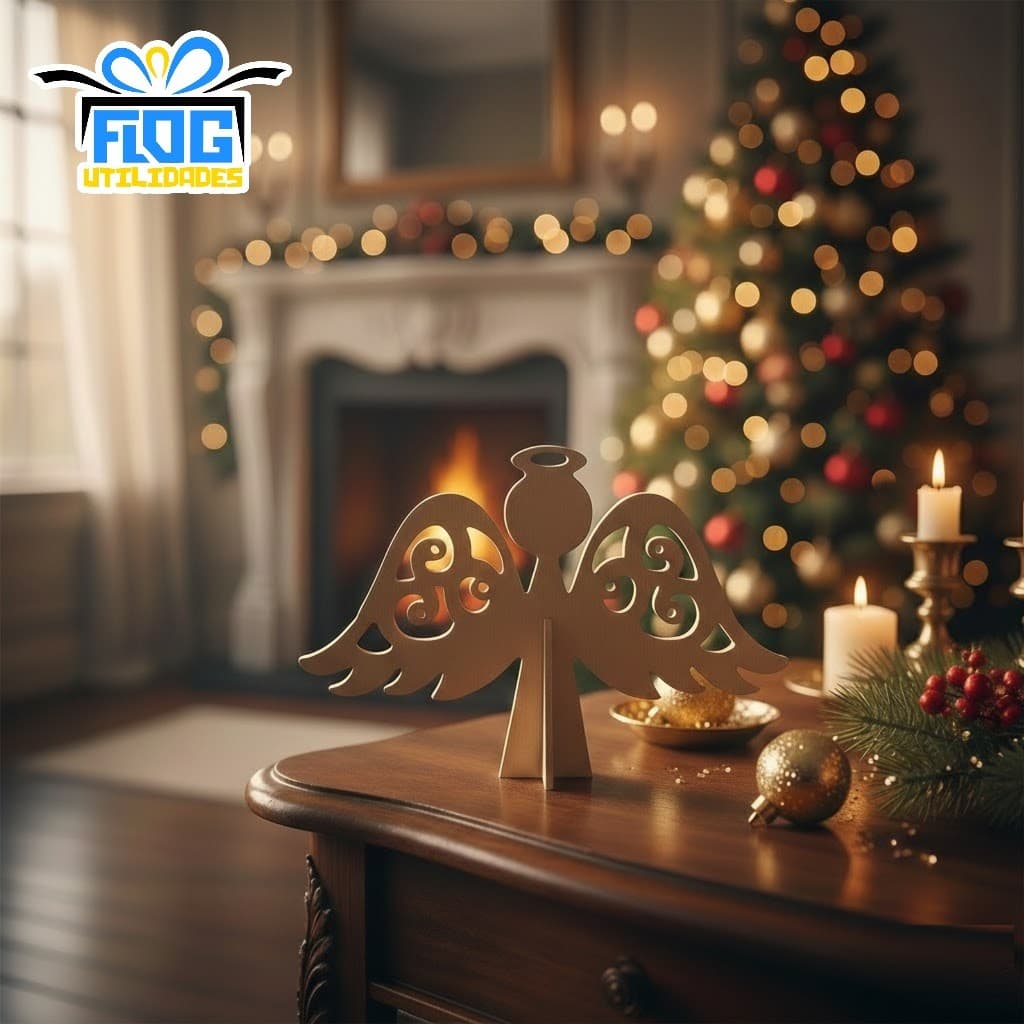Anjo Natalino P Decorativa Em Mdf Cru - Promoção