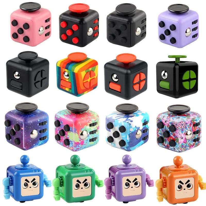 6/12 Lados Cubo Alívio Do Estresse Brinquedo Arco-Íris Autismo Tdah OCD Ansiedade Brinquedos Sensoriais Ponta Dedo De Me