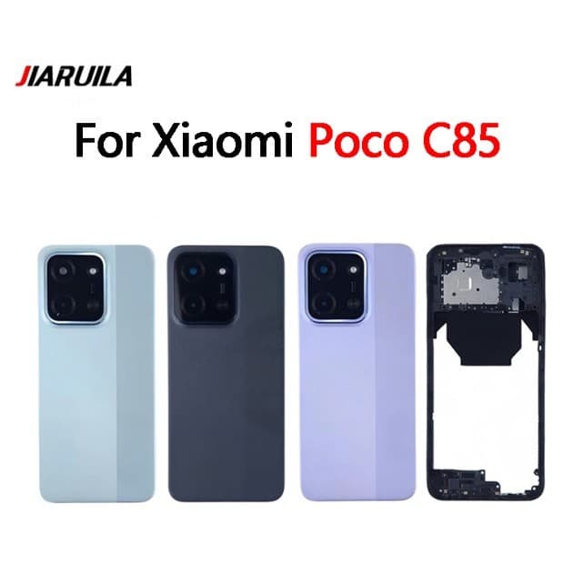 Suporte De Moldura Intermediária Para Xiaomi Poco C85 Tampa Traseira Caixa De Porta De Bateria Com Substituição De Lente