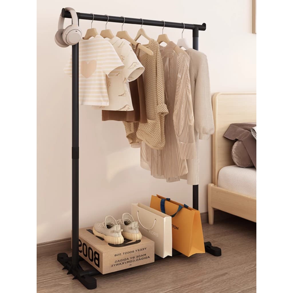 Rack de secagem simples chão doméstico dobrável tipo pólo duplo rack de secagem quarto retrátil cabide pendurado rack de