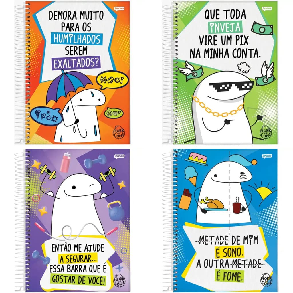 Caderno Universitário Flork Jandaia Capa Dura 1 ou 10 Matérias