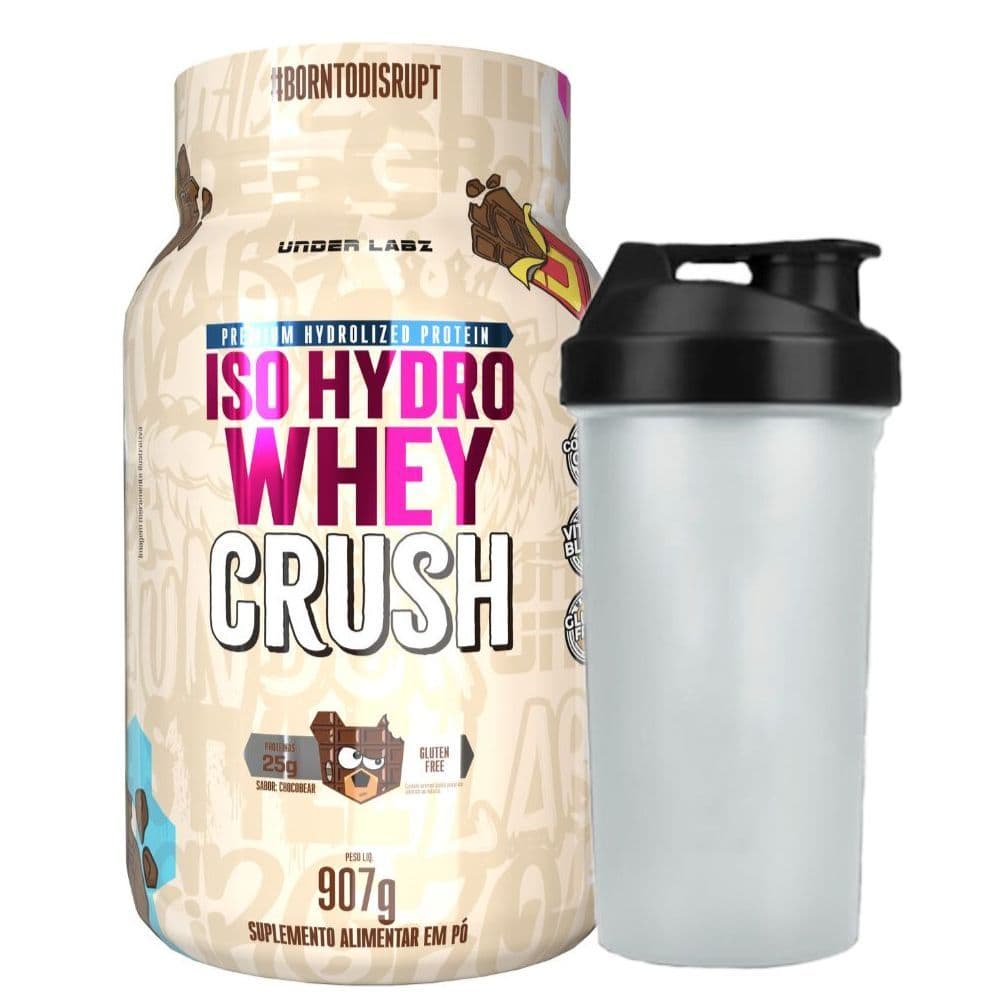 Whey Isolado Hidrolisado Chocobear 907g Coqueteleira - Under