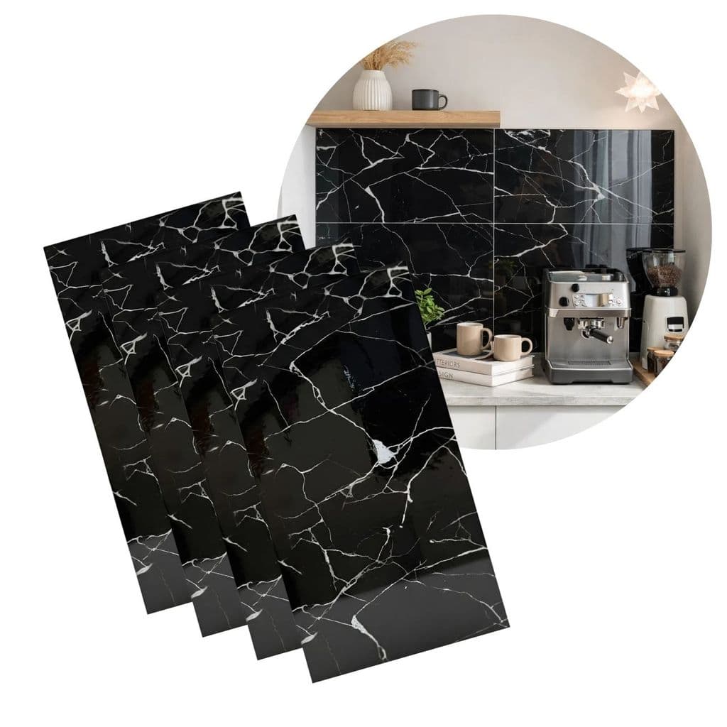 Kit 4 Placas Adesivas Mármore 60x30cm Vinil Autoadesivo