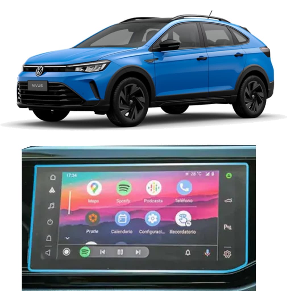 Kit Pelicula Protetora de Multimidia Para VOLKSWAGEN Nivus 2020 2021 2022 2023 2024 2025 2026 + Kit Instalação