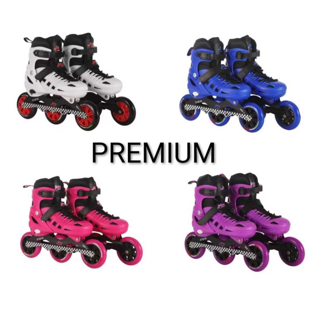 Patins Roller Inline 3 Rodas Profissional Rodas 100mm Alta Performance Suporta até 120kg Premium