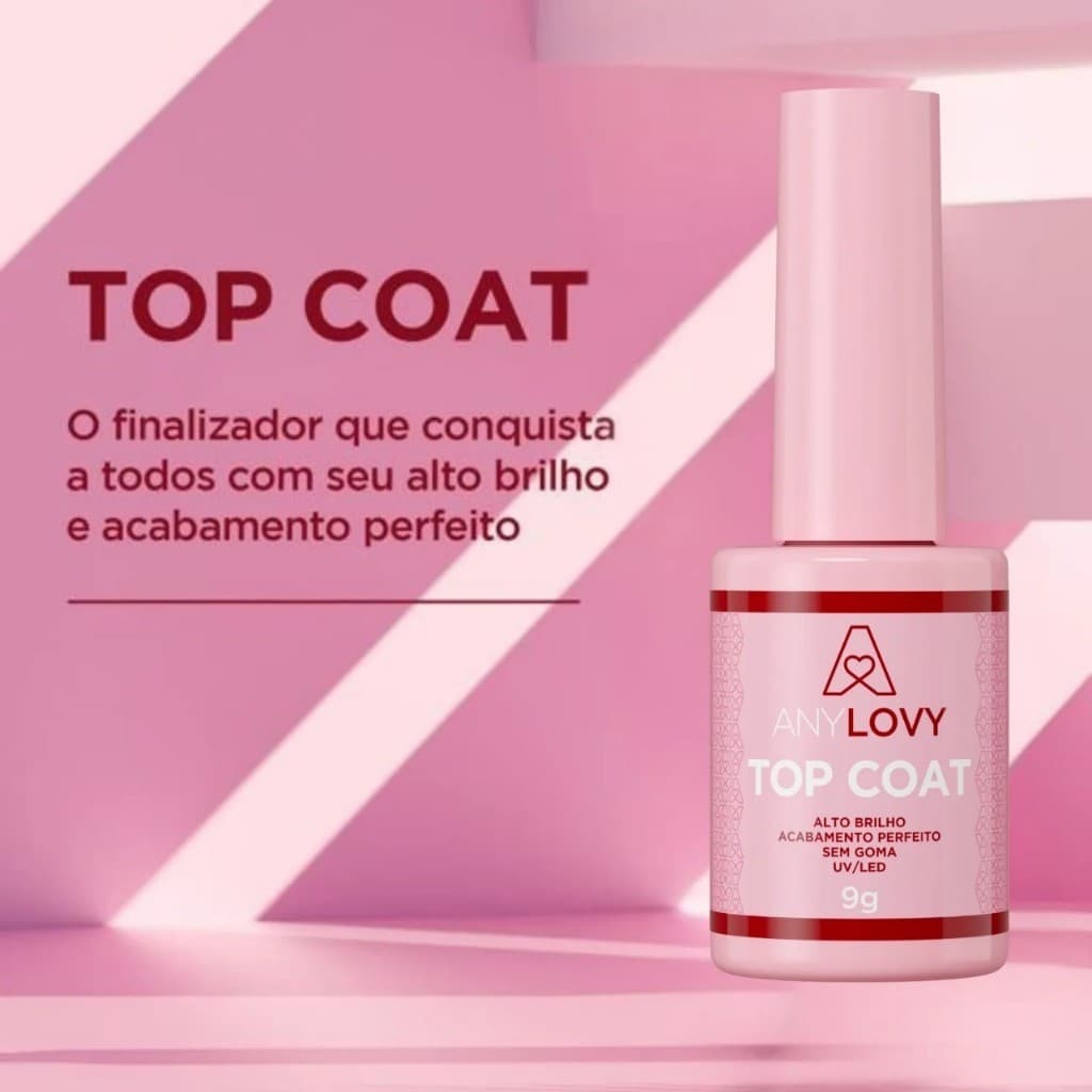 Top Coat Anylovy 10ml Selante Preparador de Unha Autonivelante Led Uv