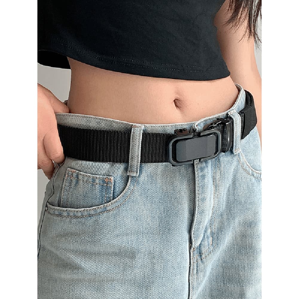 2025 novo estilo de lona de náilon fivela automática masculino feminino cinto jeans calças de perna larga Casual todos @