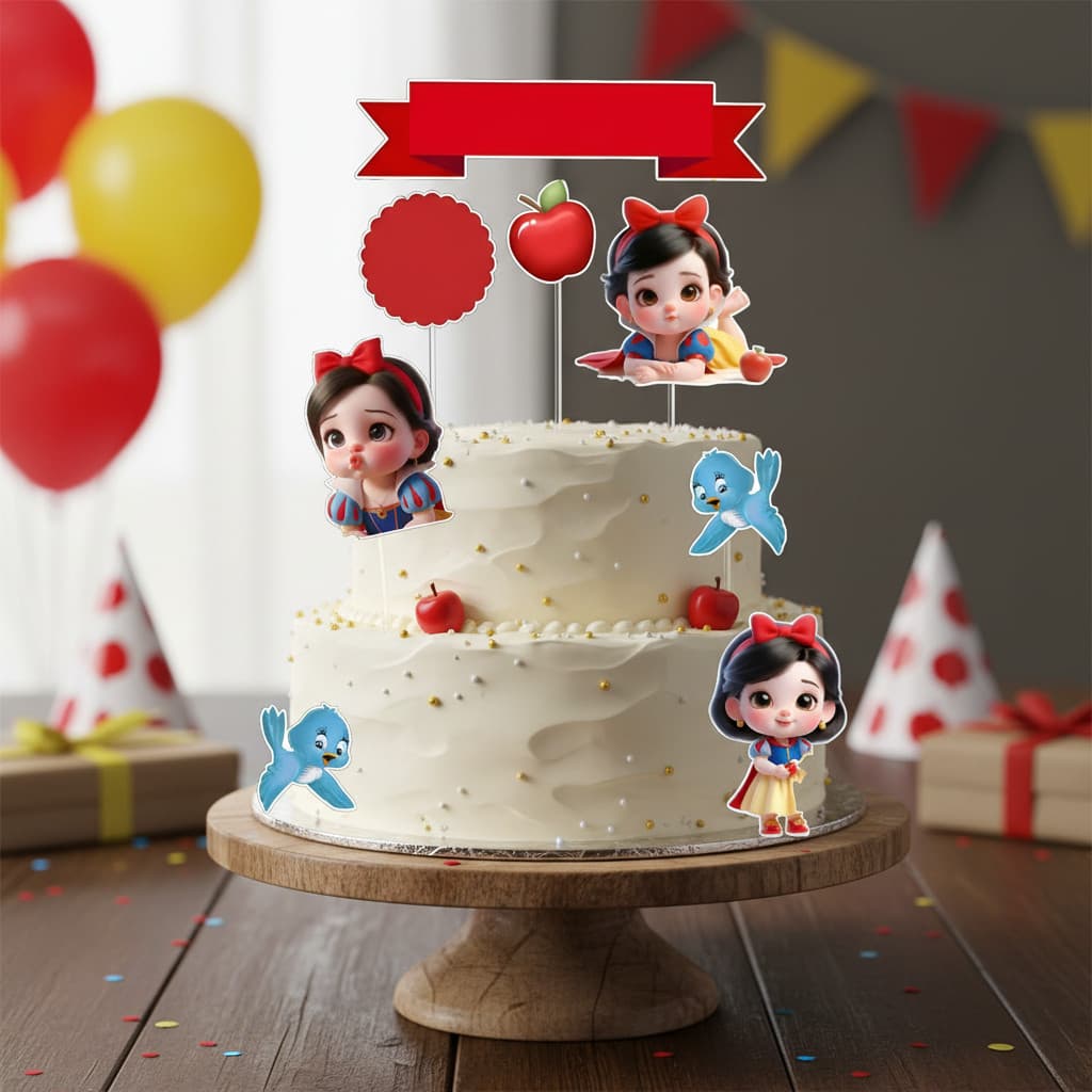 Topo Personalizado Bolo Aniversário/mesversário Branca De Neve Baby