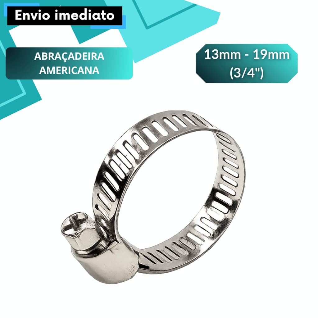 Abraçadeira Americana Inox Vazado 3/4 Uso Doméstico Uso Profissional Jardim Gás Mangueira